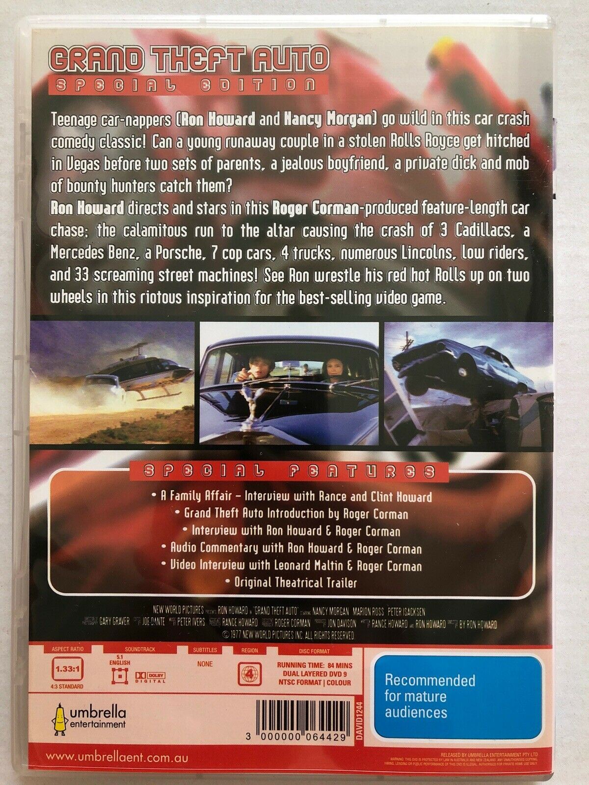 Grand Theft Auto - Special Edition Film (DVD, 1977) Ron Howard