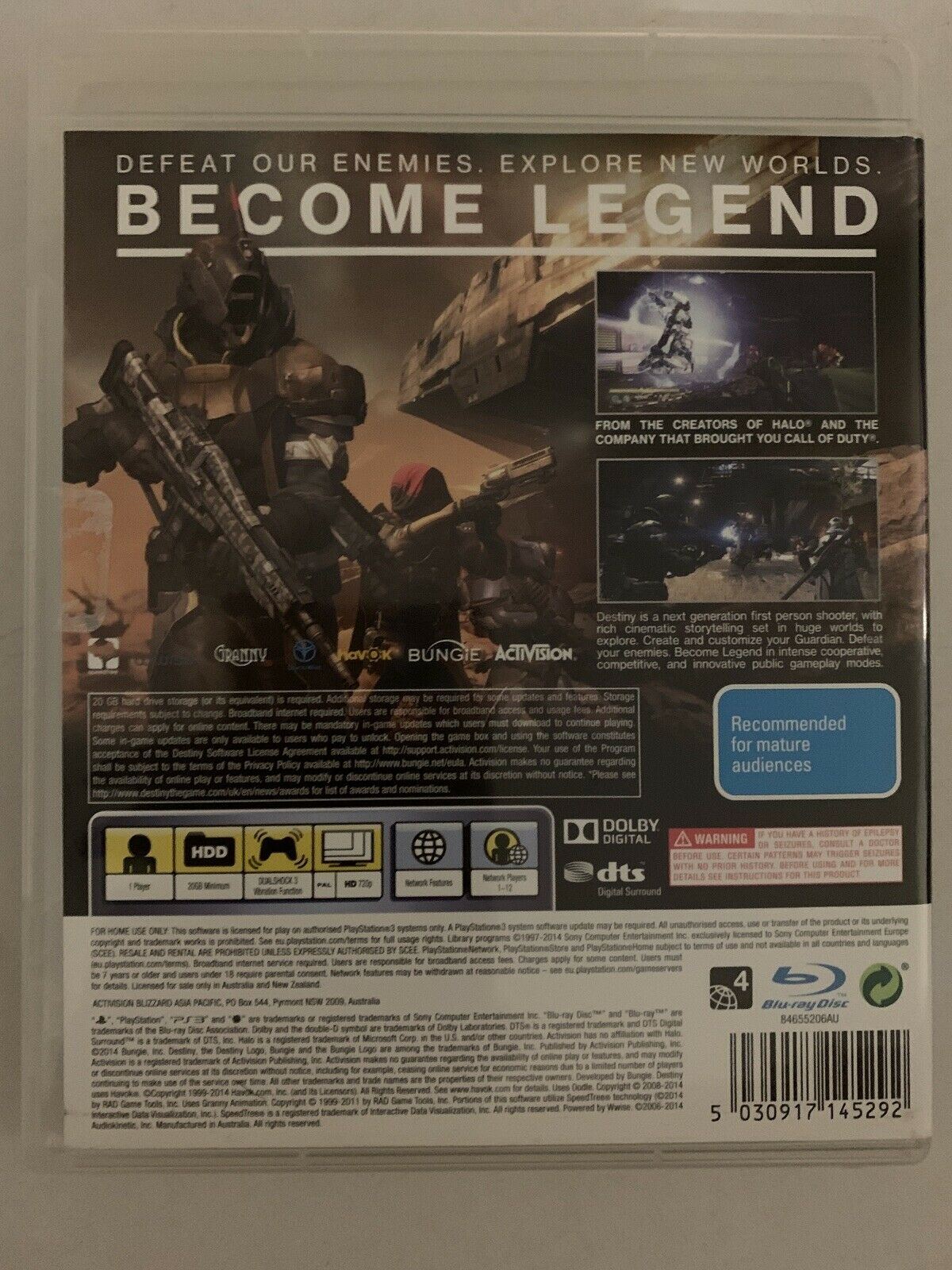 Destiny PS3 Game PAL