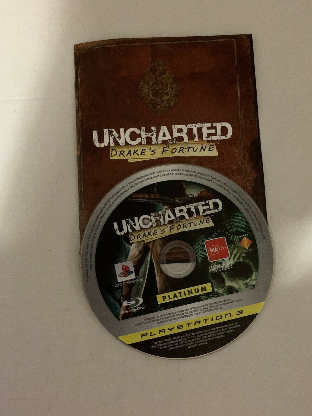 Uncharted Drake's Fortune PlayStation 3 PS3 Game With Manual