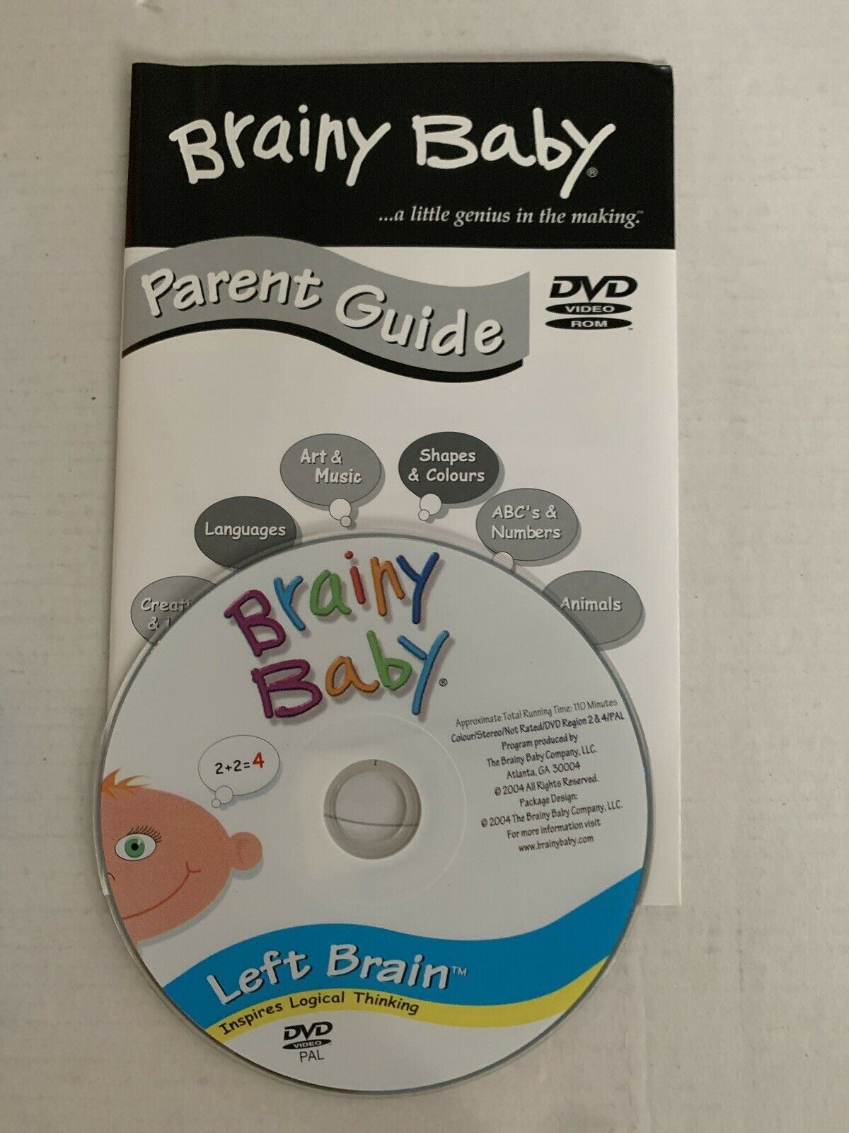 Brainy Baby Left Brain (DVD, 2003) Age 6month-3ys With Parent Guide. Region 4