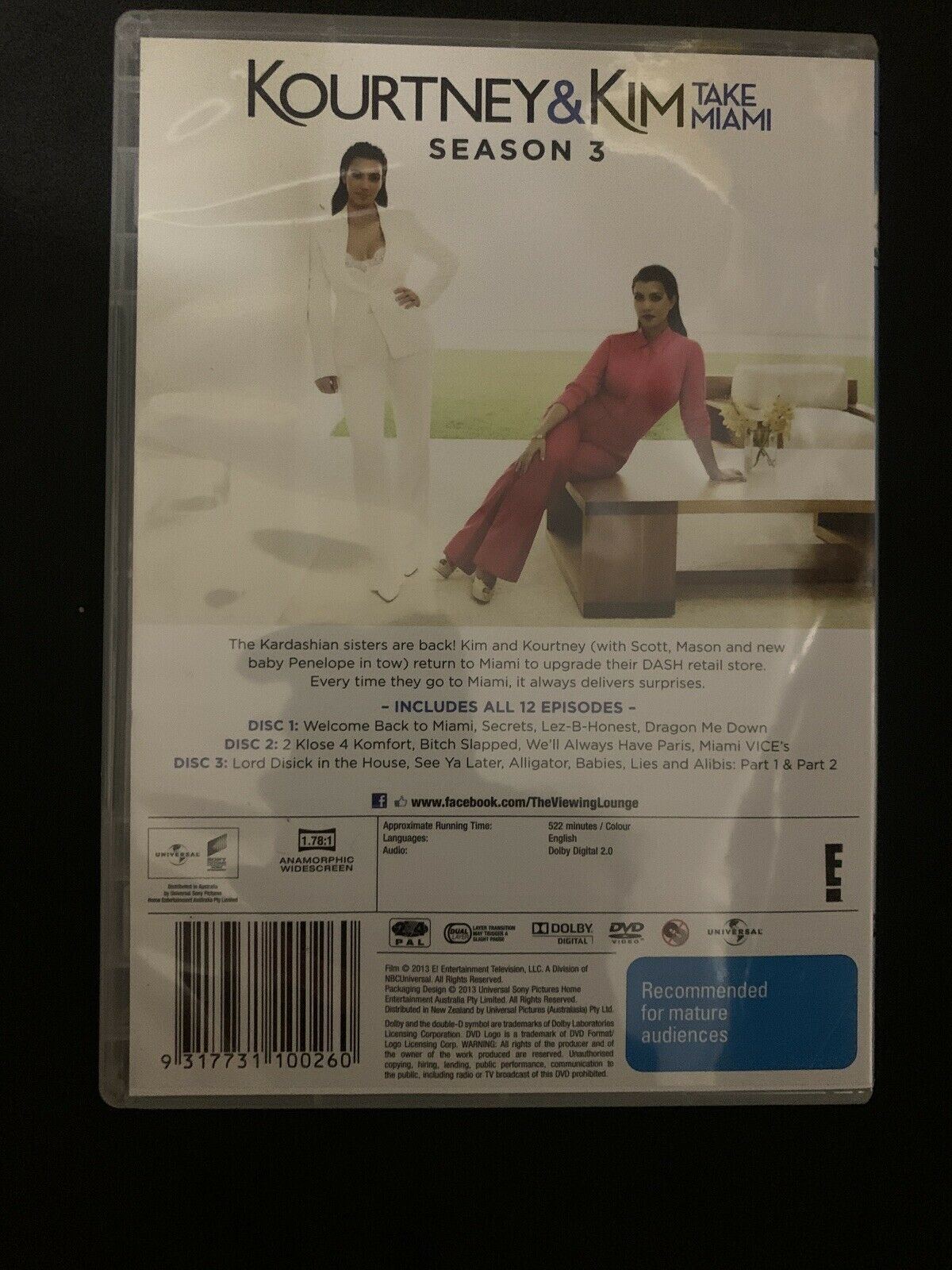 Kourtney & Khloe Take Miami (DVD) Complete Season 1-3 Region 2,4