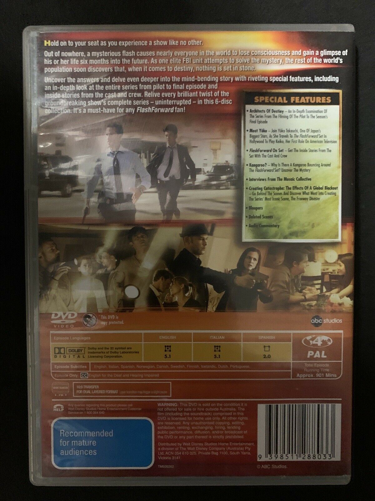 Flash Forward: The Complete Series (DVD, 2010) Region 4 Joseph Fiennes, John Cho