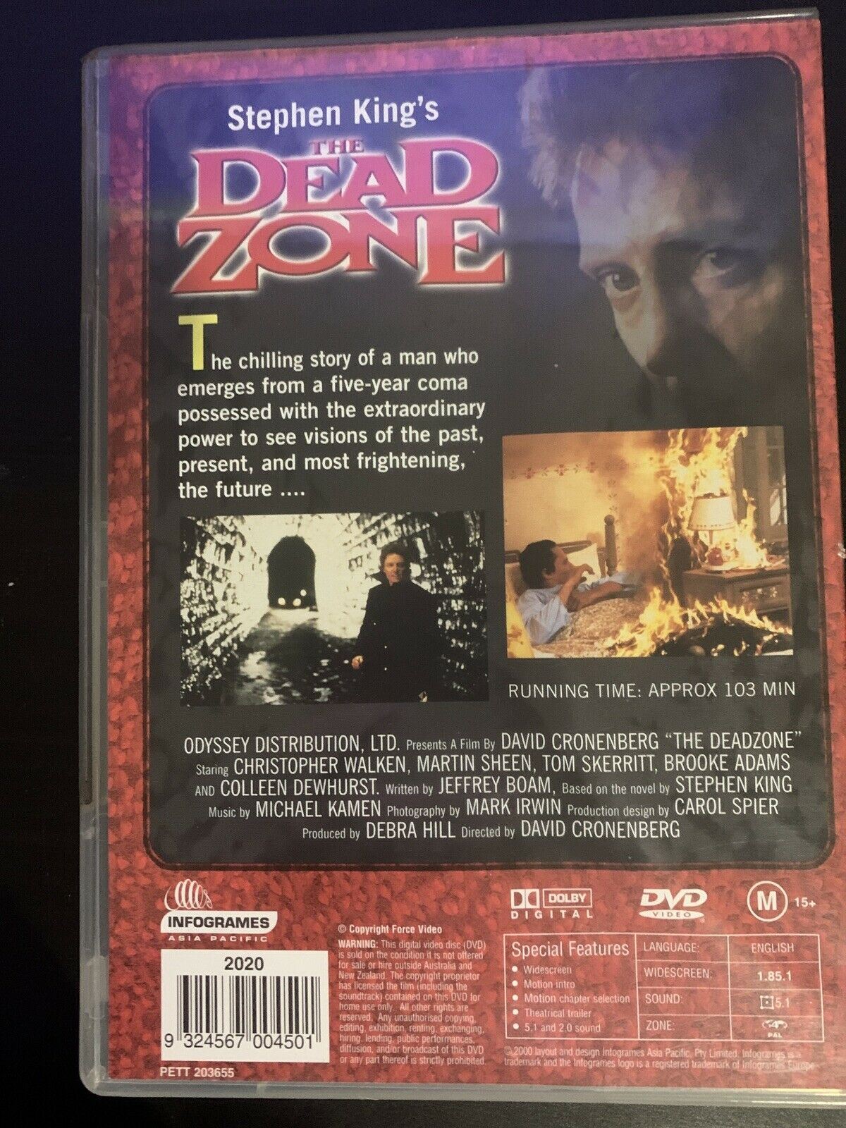 Stephen King's - The Dead Zone (DVD, 2000) David Cronenberg, Christopher Walken.