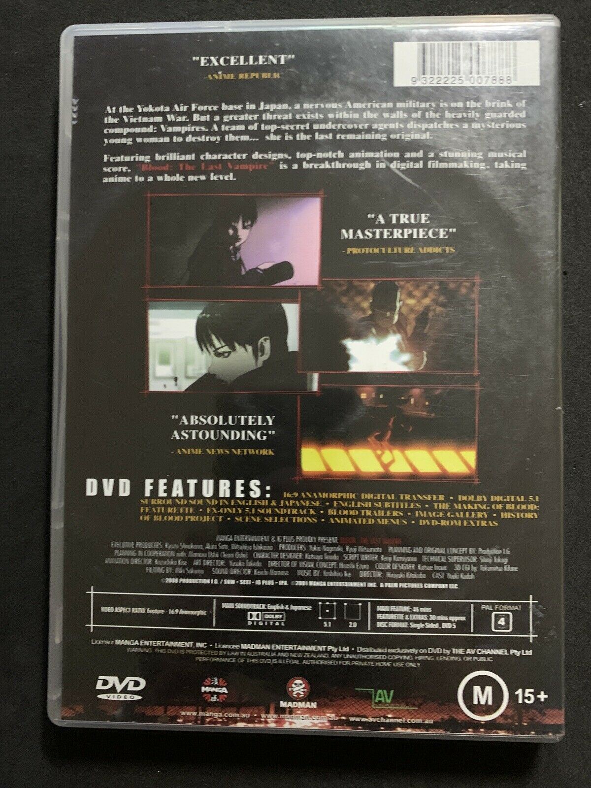 Blood - The Last Vampire (DVD, 2000) Hiroyuki Kitakubo. Region 4