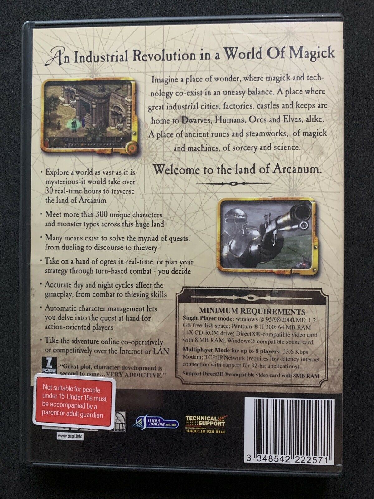 Arcanum: Of DreamWorks and Magick Obscura - PC CDROM (2001) Windows Game