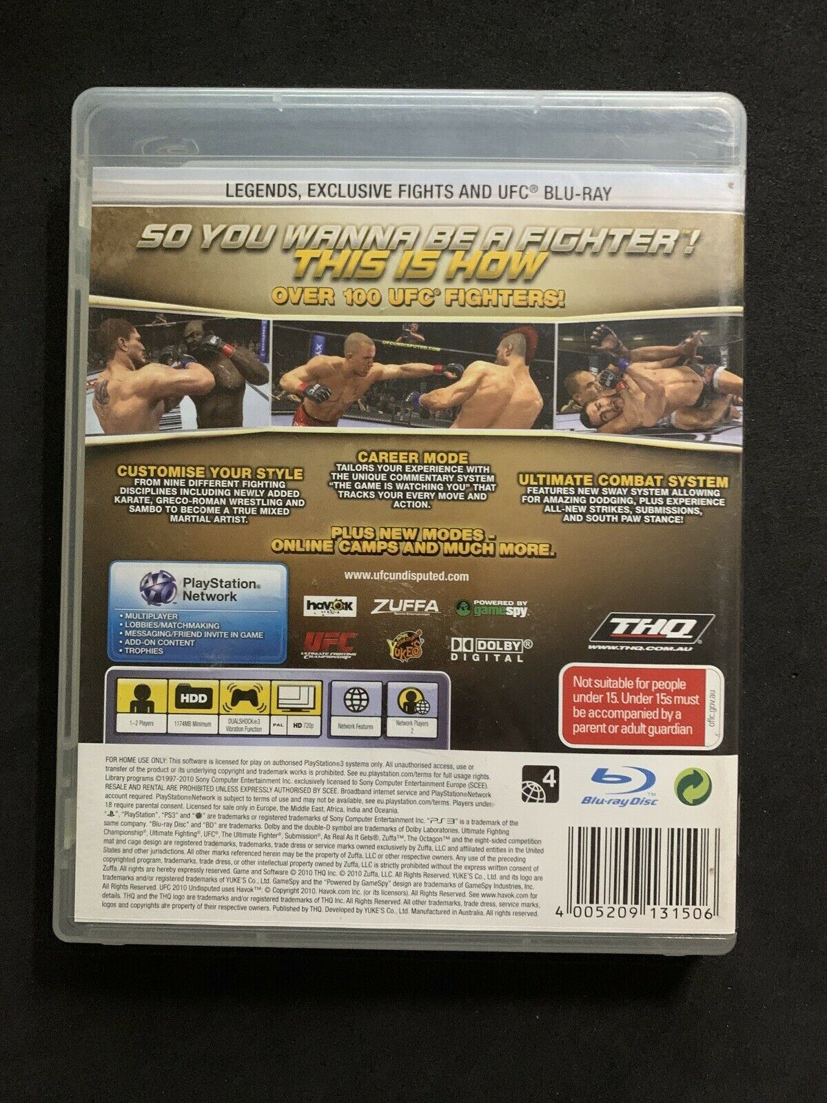 UFC Undisputed 2010 - Playstation PS3 Game with Manual