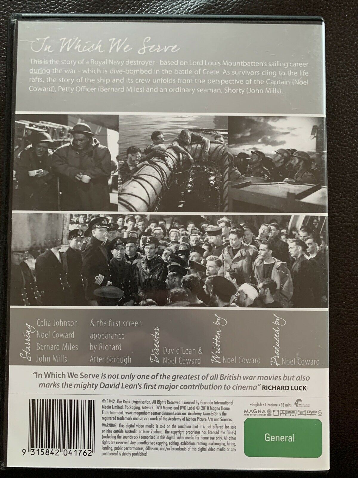 In Which We Serve (DVD, 1942) David Lean Film, Noel Coward. Region 4