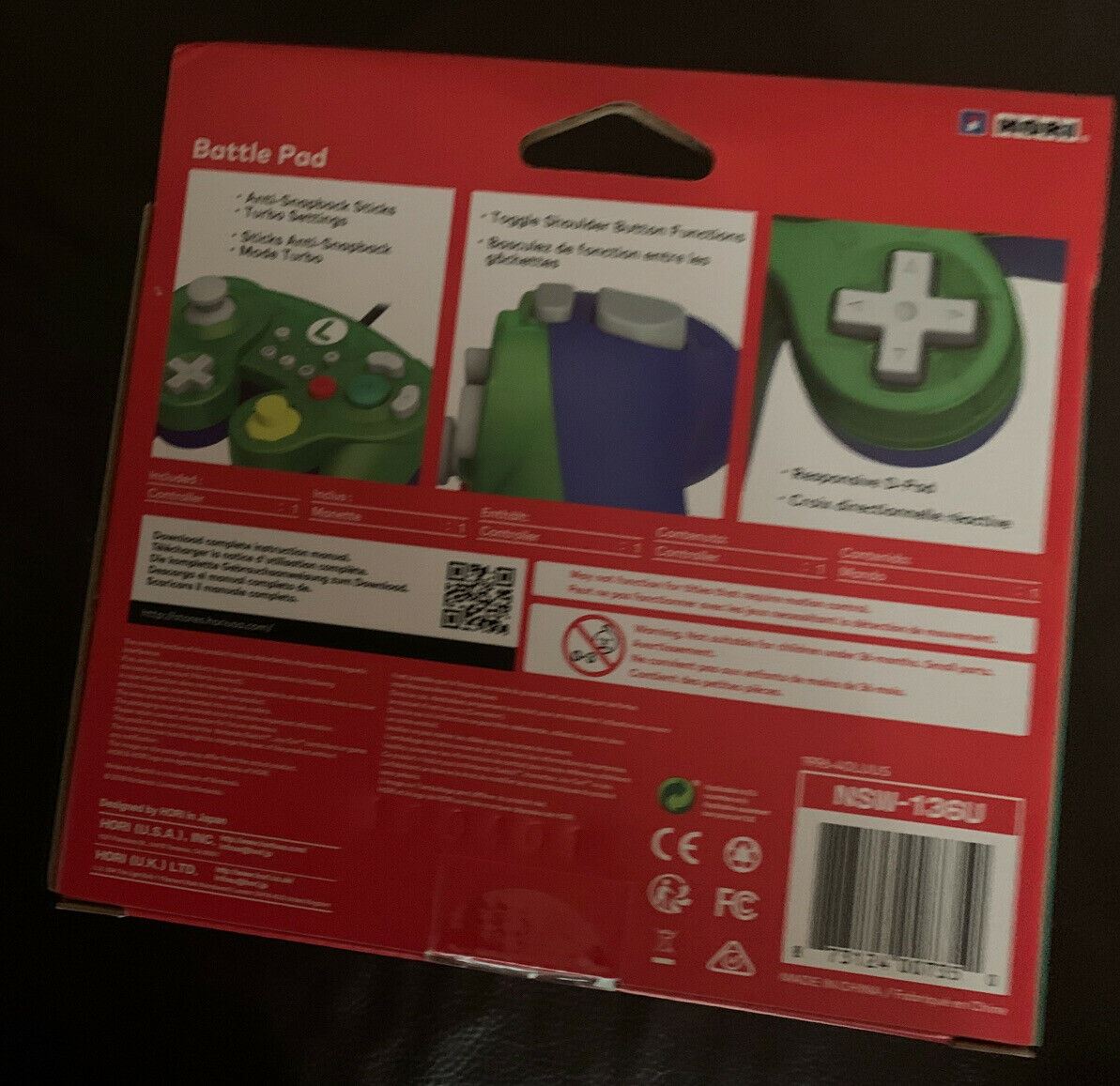 Hori Smash Bros Wired Gamepad Luigi for Nintendo Switch
