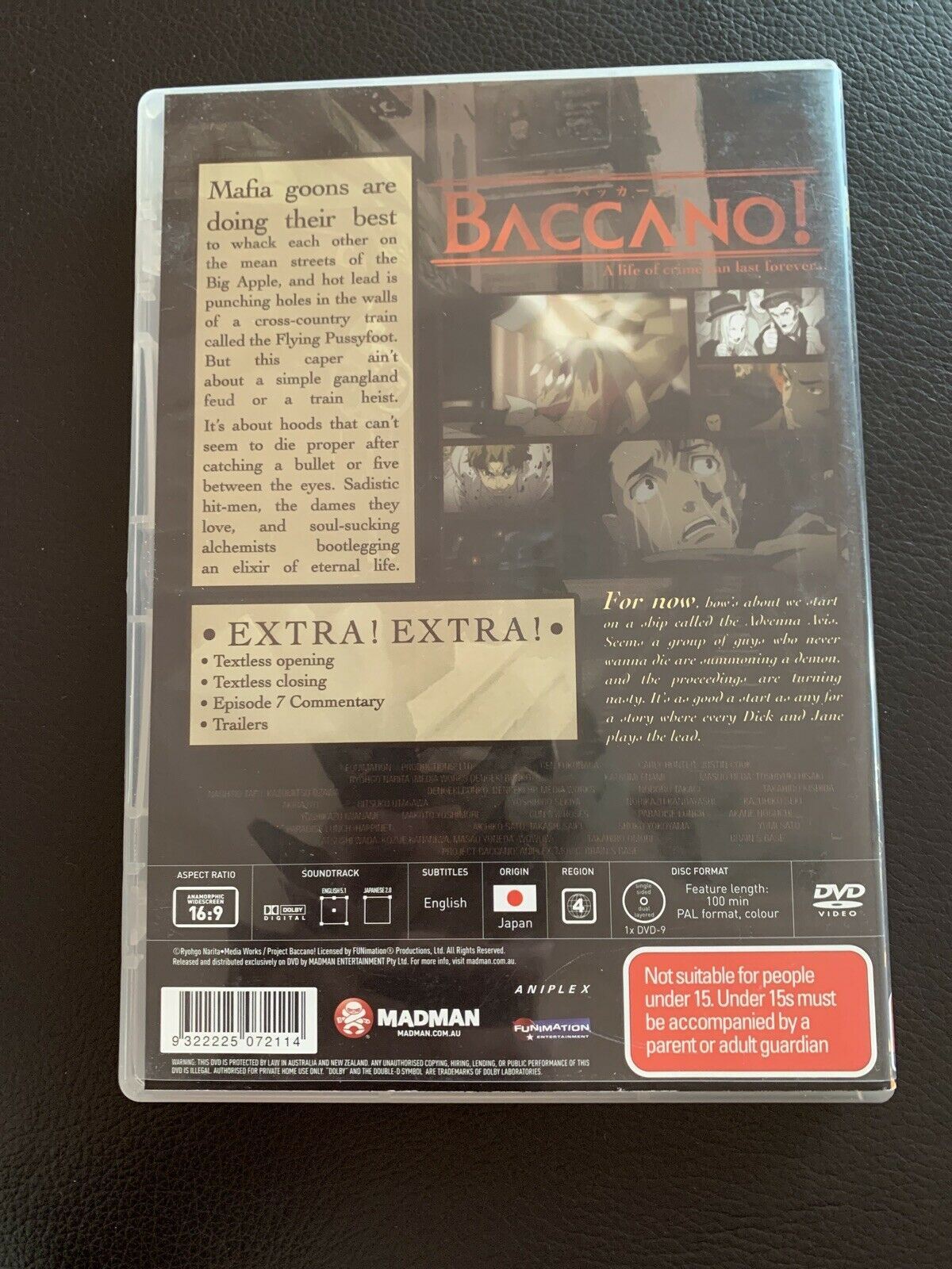 Baccano! Volume 2 (DVD, 2007) Region 4