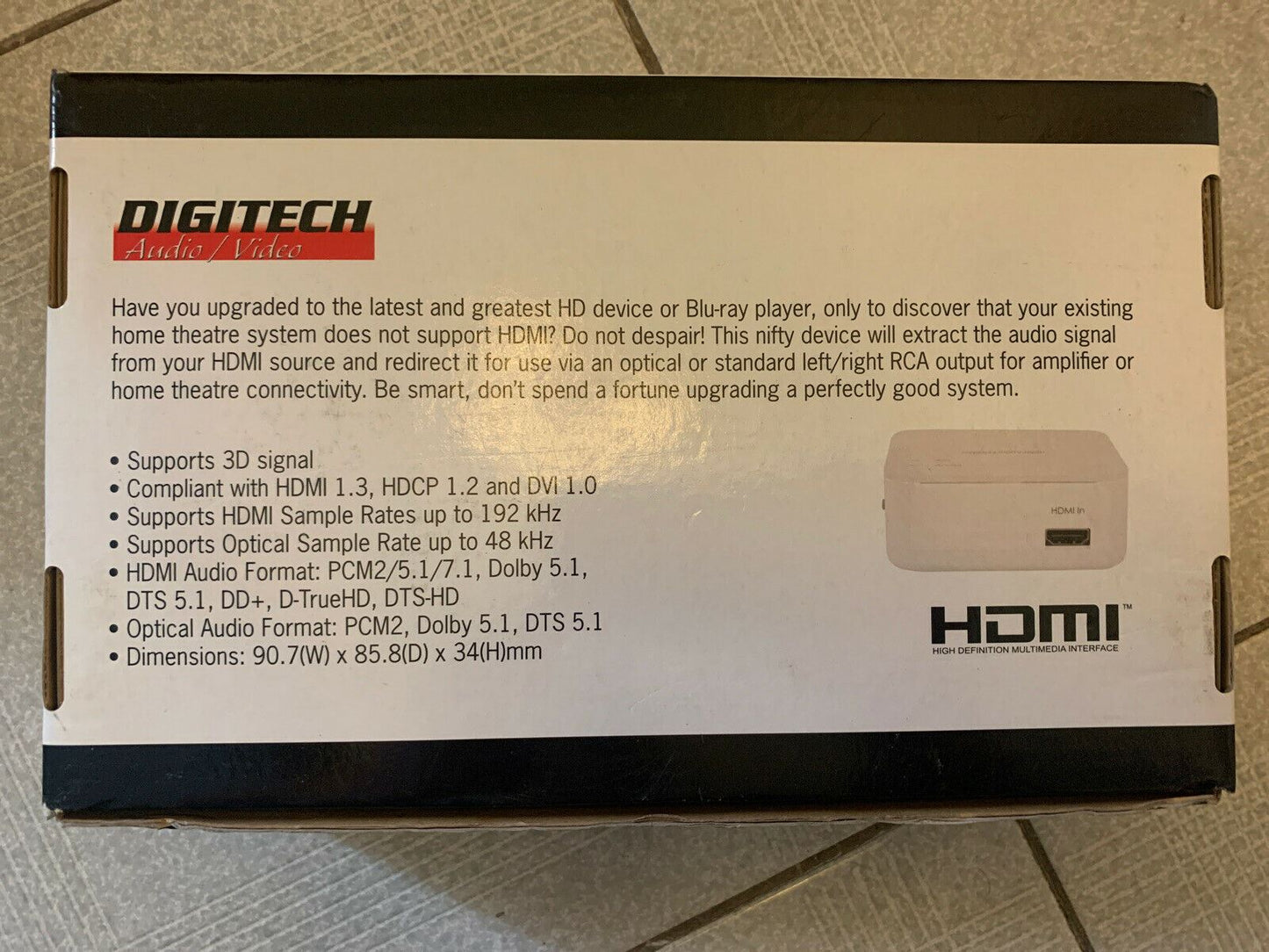 Digitech HDMI Audio Extractor - Extract audio from HDMI by Optical or RCA output