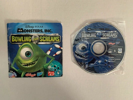Disney Pixar Monsters, Inc. Bowling For Screams CD 2001 - Kellogg's Rare  PC Game
