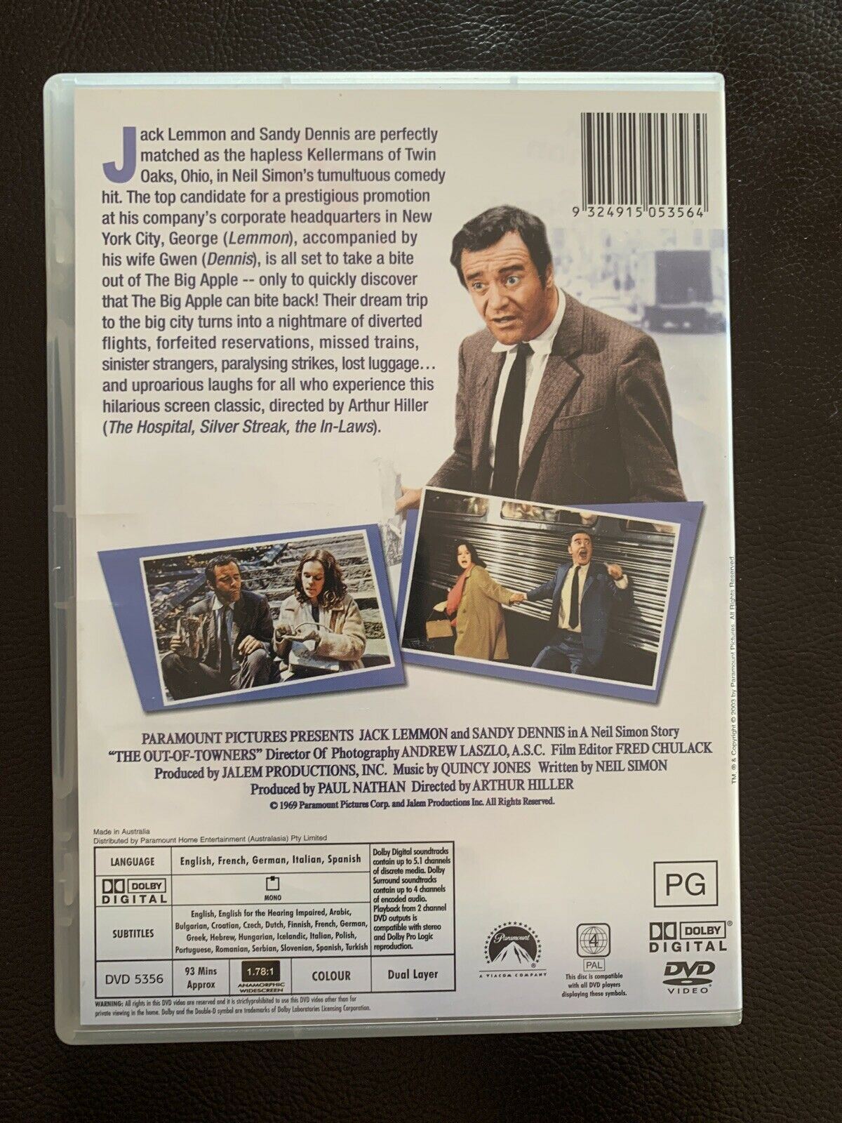 The Out Of Towners (DVD, 1970) Jack Lemmon, Sandy Dennis. Region 4