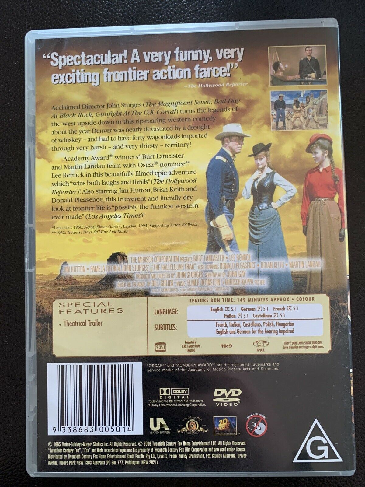 The Hallelujah Trail (DVD, 1965) Burt Lancaster, Lee Remick, Jim Hutton Region 4