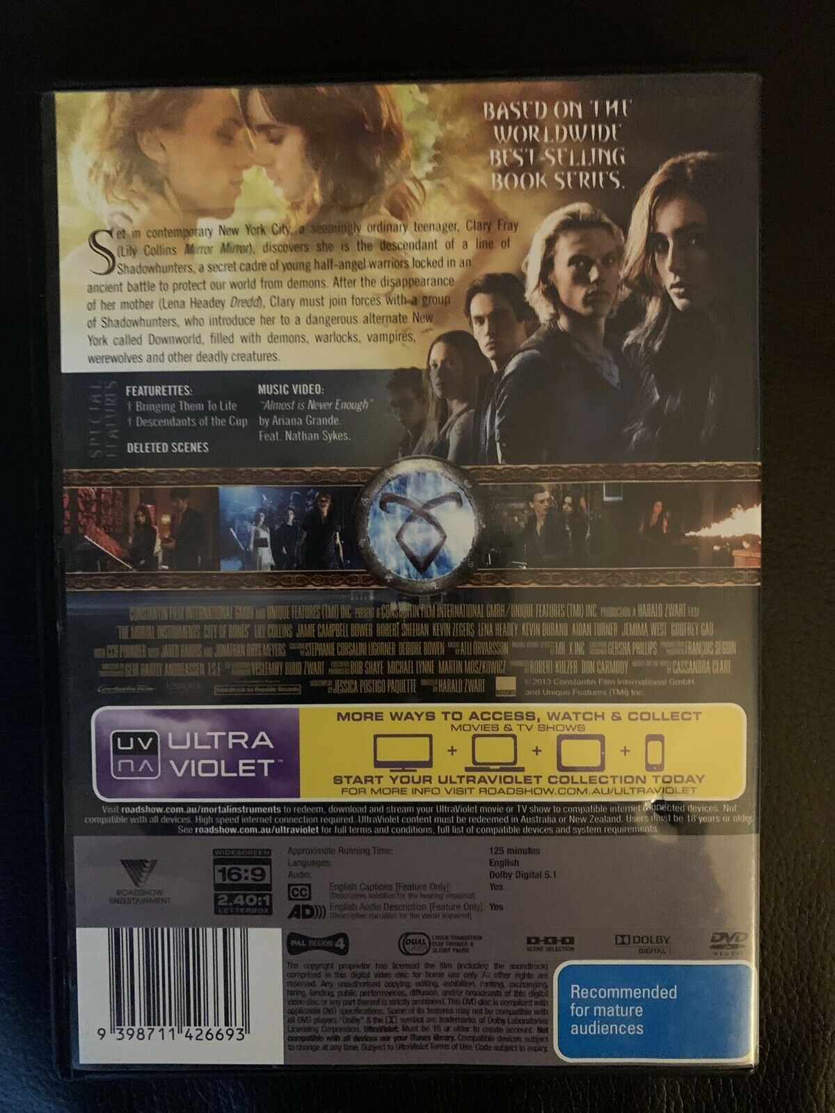 The Mortal Instruments: City Of Bones (DVD, 2013) Lily Collins - Region 4