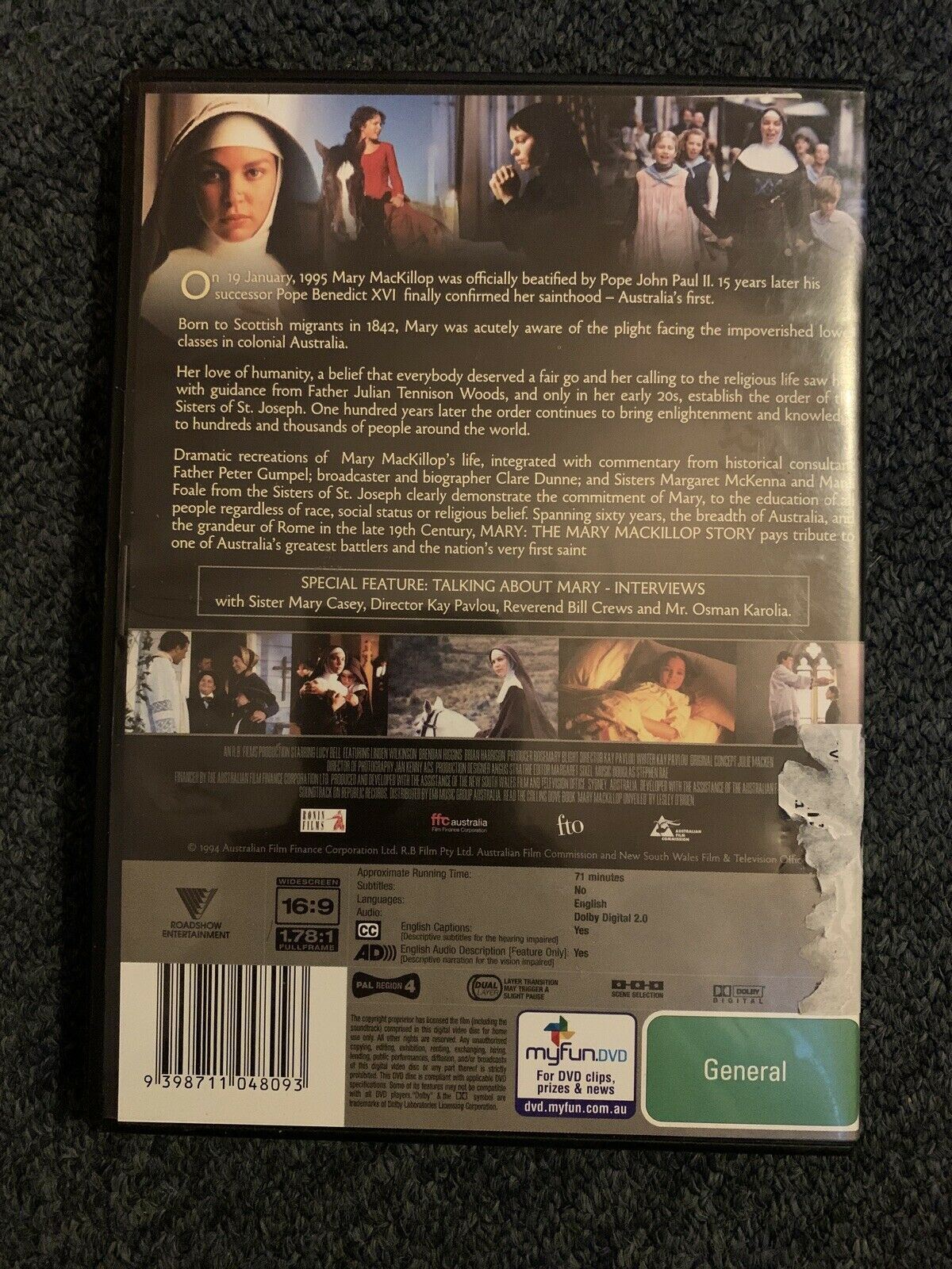 Mary - The Mary MacKillop Story (DVD, 1994) Lucy Bell - Region 4