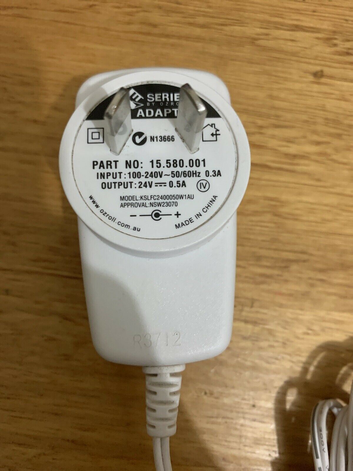 E Series Ozroll AC Adaptor KSLFC2400050W1AU 24v 0.5a