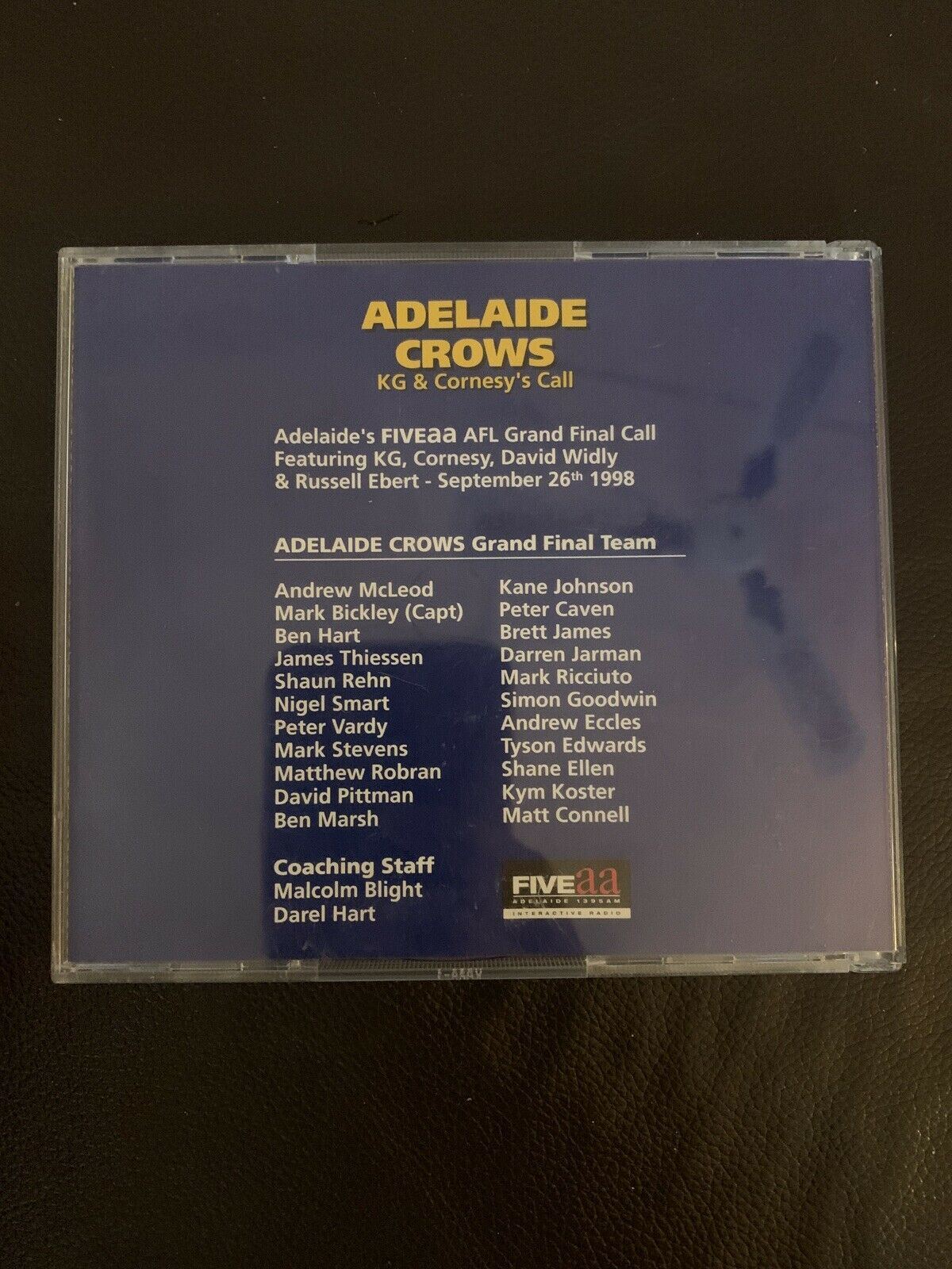 AFL 1998 Grand Final Premiers CD - Adelaide Crows: KG & CORNESY'S CALL FIVEaa