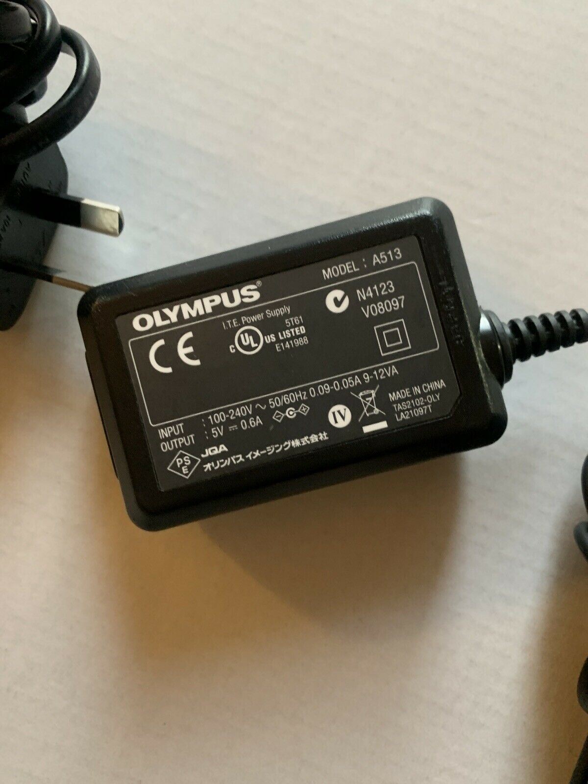 Genuine Olympus AC Adapter Model A513 5V 0.6A DS-5000 and DS-5000iD