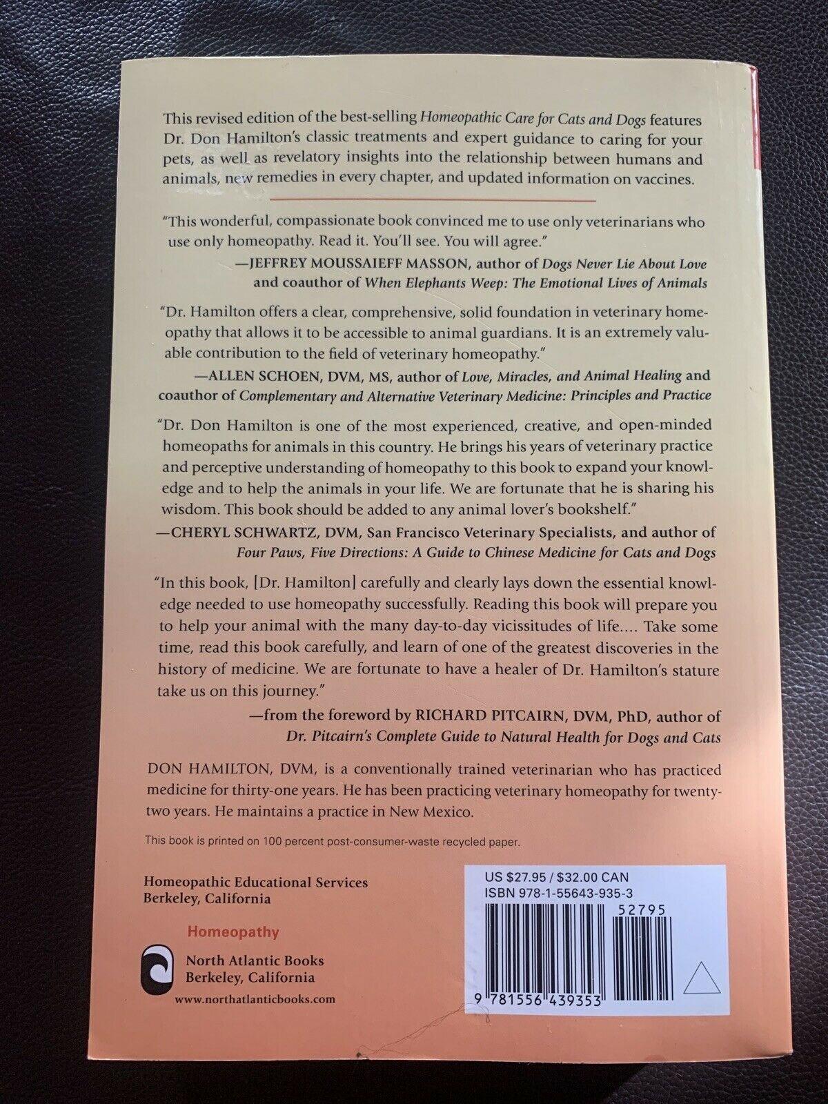 Homeopathic Care For Cats And Dogs by Don Hamilton (2010, Paperback)