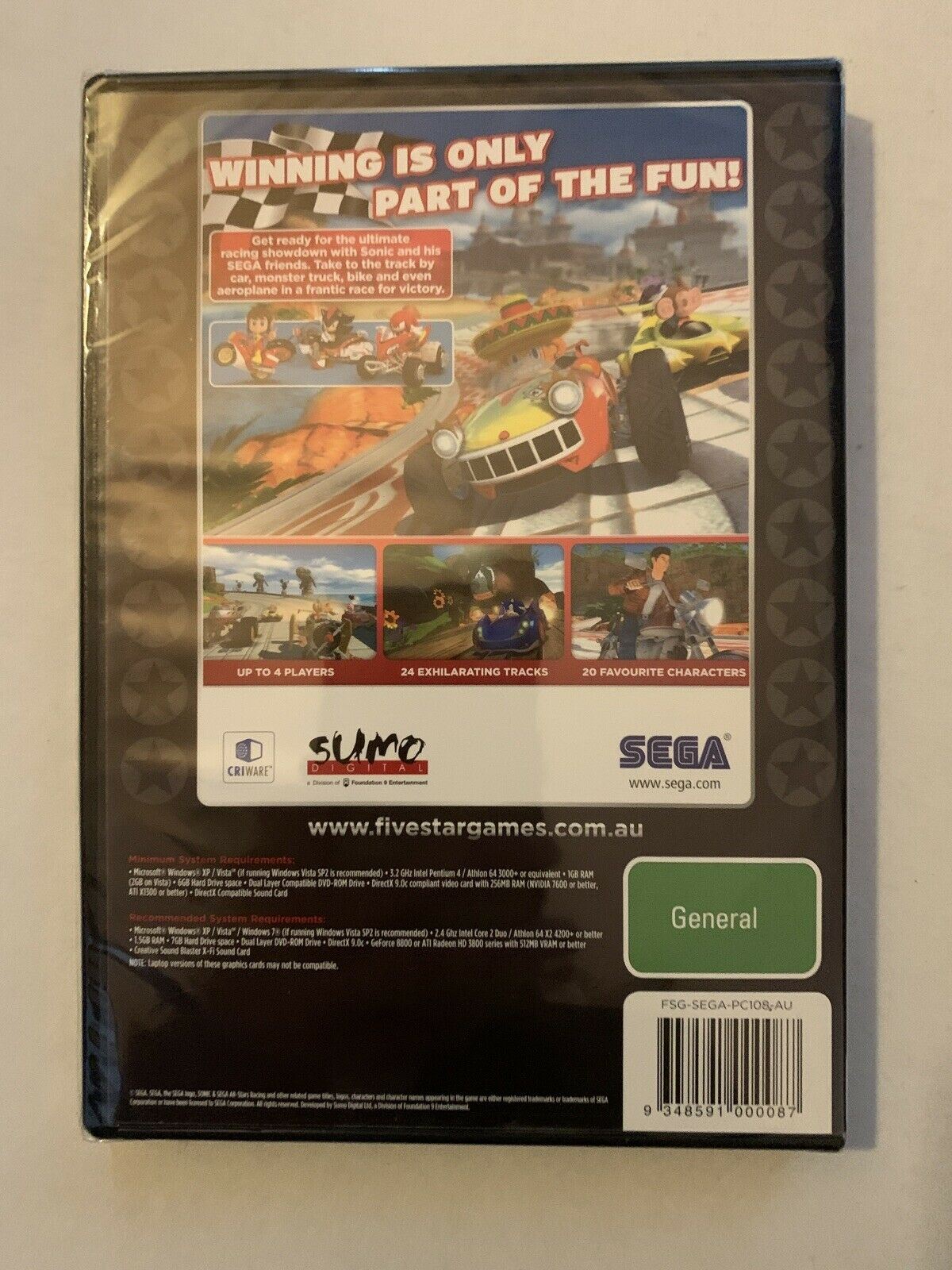 *NEW & SEALED* Sonic & Sega All-Stars Racing PC DVD-ROM (2010)
