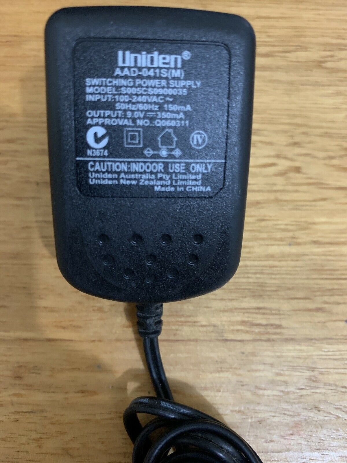 GENUINE Uniden AAD-041(S) Power Supply 9v 350mA