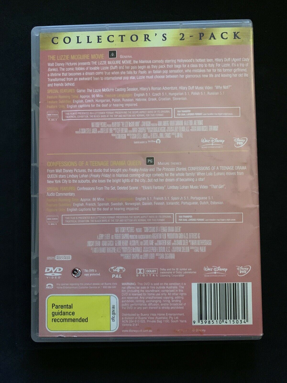 Lizzie McGuire / Confessions Of A Teenage Drama Queen DVD Region 4