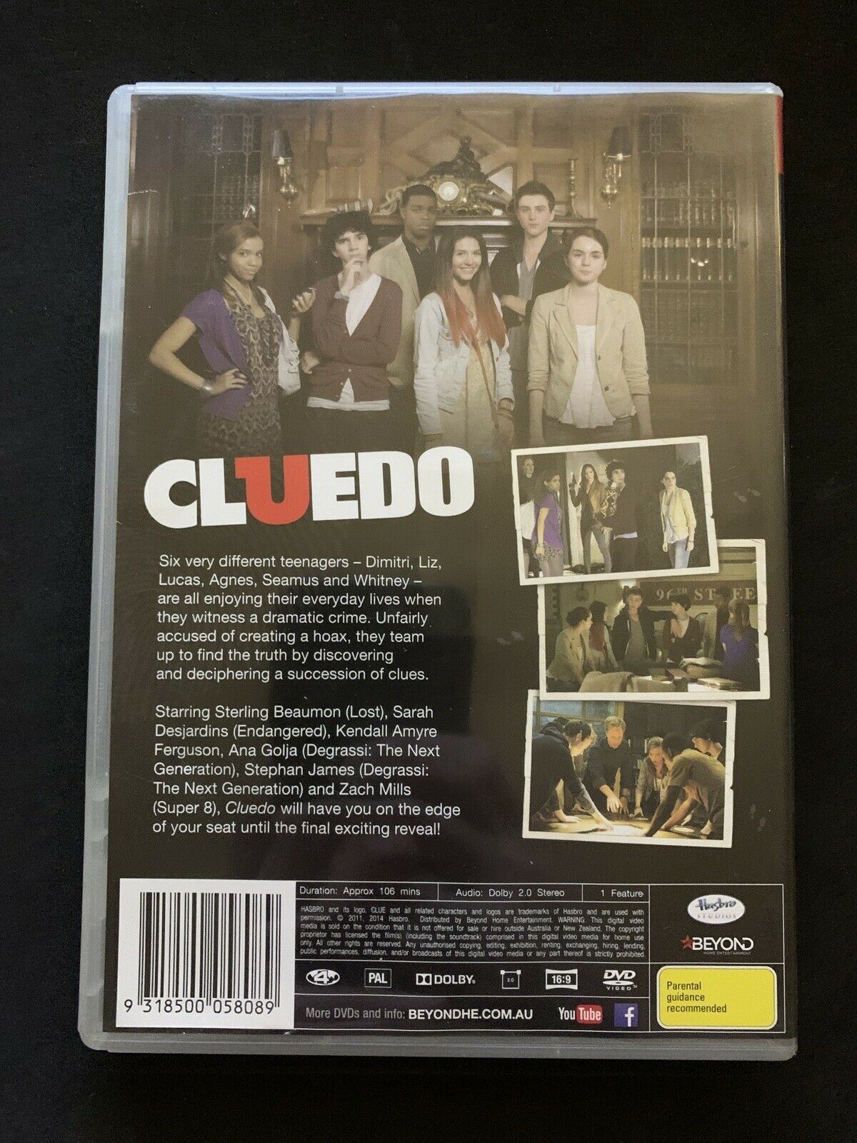 Cluedo - A Movie Mystery Adventure (DVD, 2014) Sterling Beaumon. Region 4