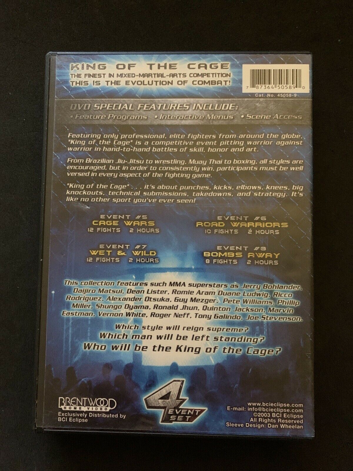 King Of The Cage - The Evolution Of Combat (DVD, 2003) All Regions