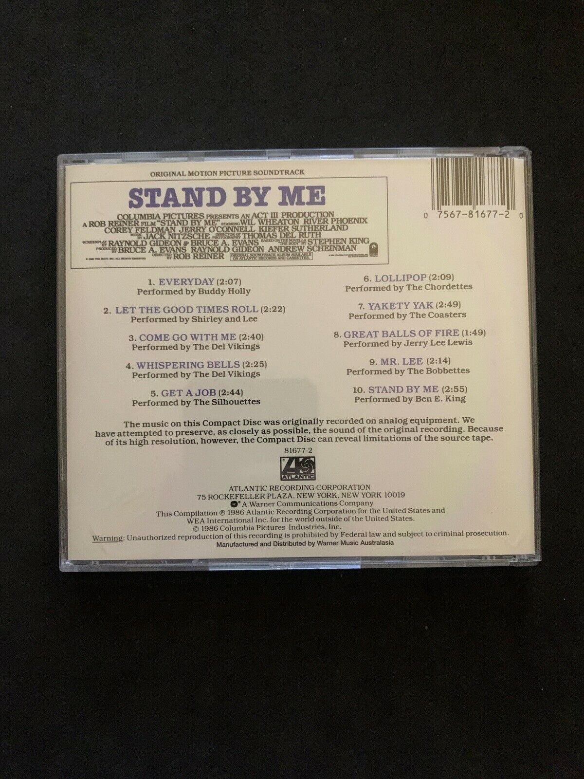 Stand By Me by Original Soundtrack (CD, 1986, Atlantic (Label))