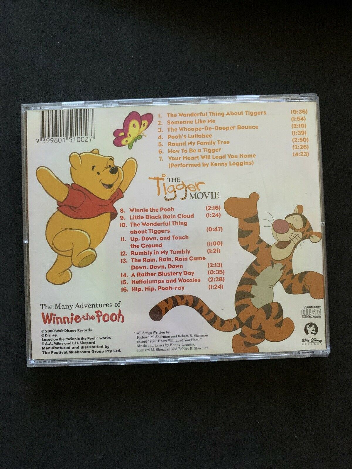 Songs From The Tigger Movie & Many Adventures Of Winnie The Pooh Walt Disney CD