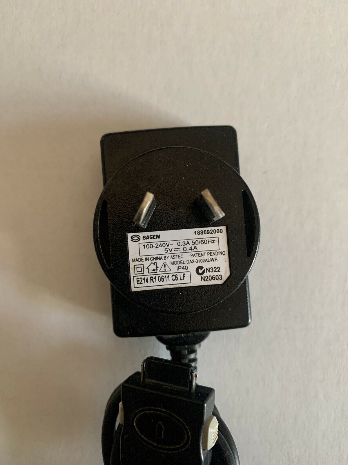 SAGEM 188692000 AC Adapter 5v 0.4A