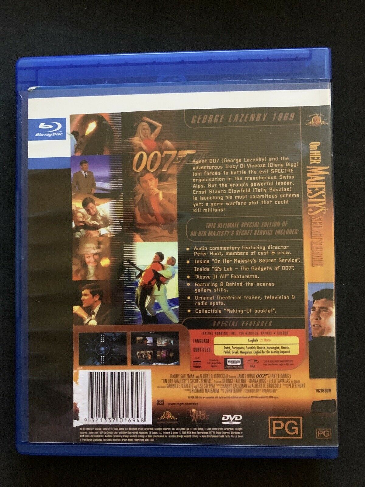 007 James Bond: On Her Majesty's Secret Service (Blu-ray, 1969) George Lazenby