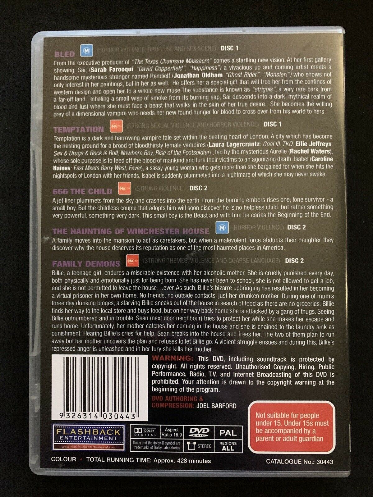 5 Horror Movies - Bled, Temptation, 666, Haunting, Family Demons - DVD