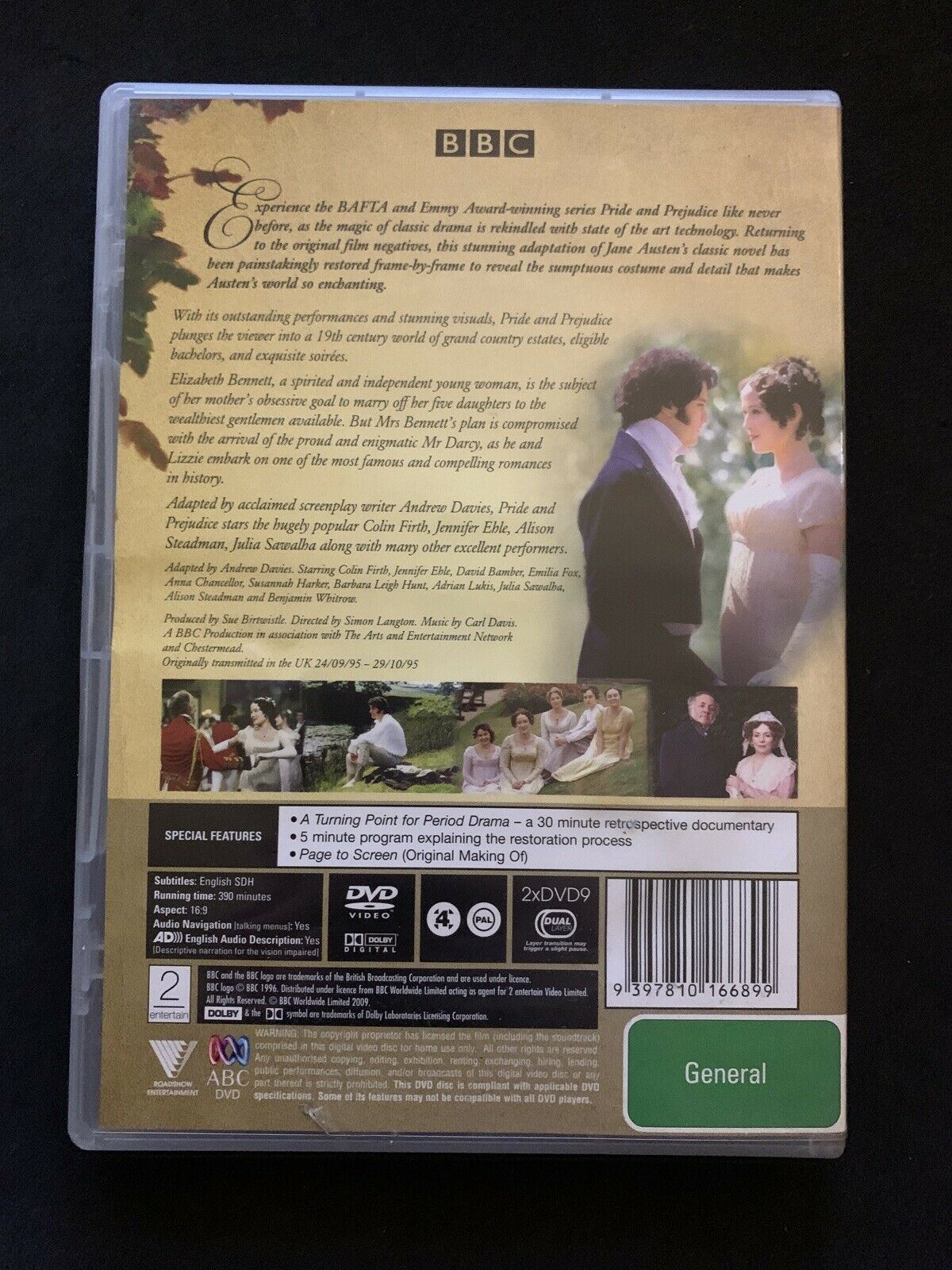 Pride And Prejudice (DVD, 1995) Colin Firth, Jennifer Ehle. BBC TV Series - R4