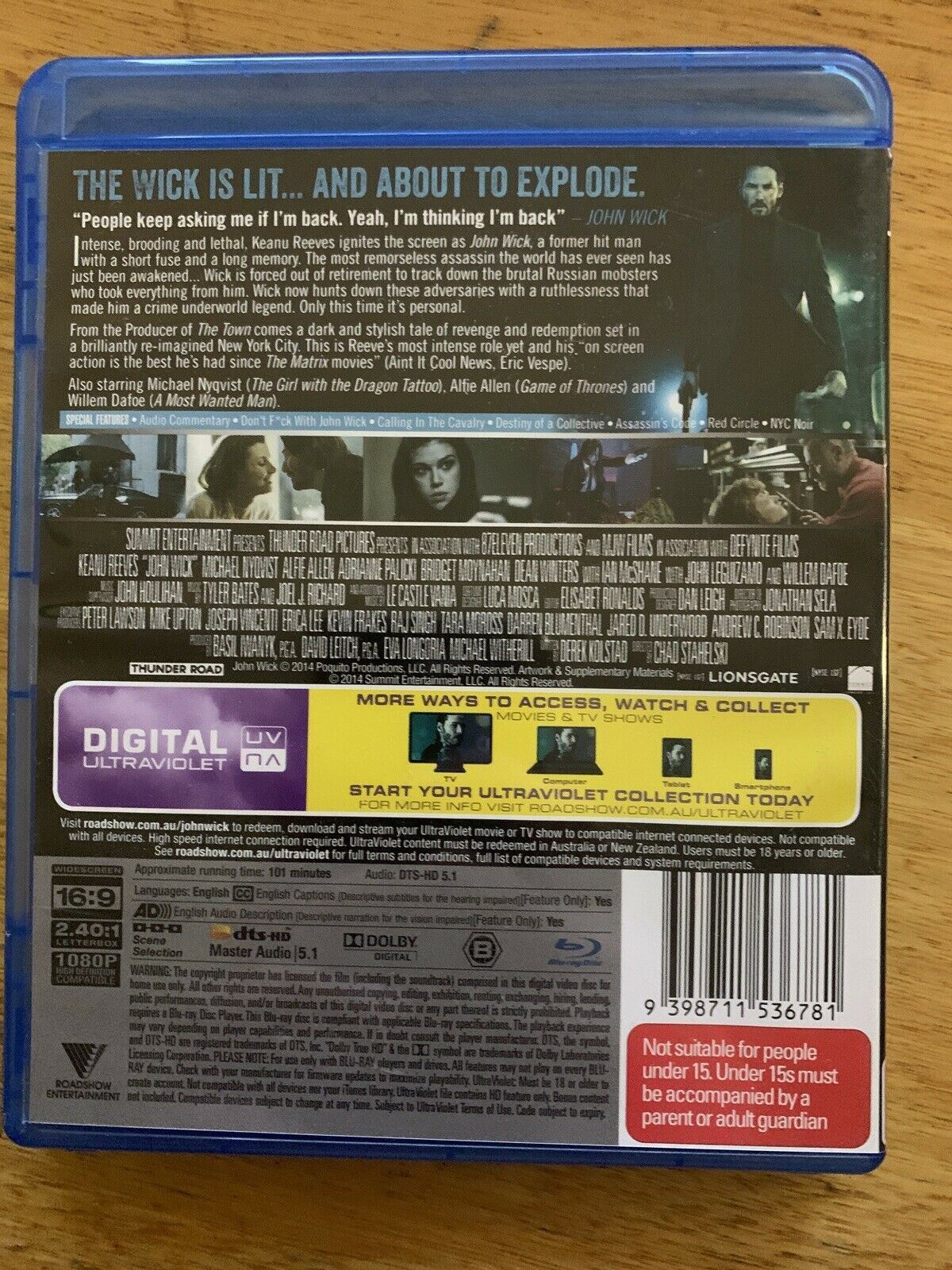 John Wick Trilogy 1,2,3 (Blu-Ray) Keanu Reeves - Region B