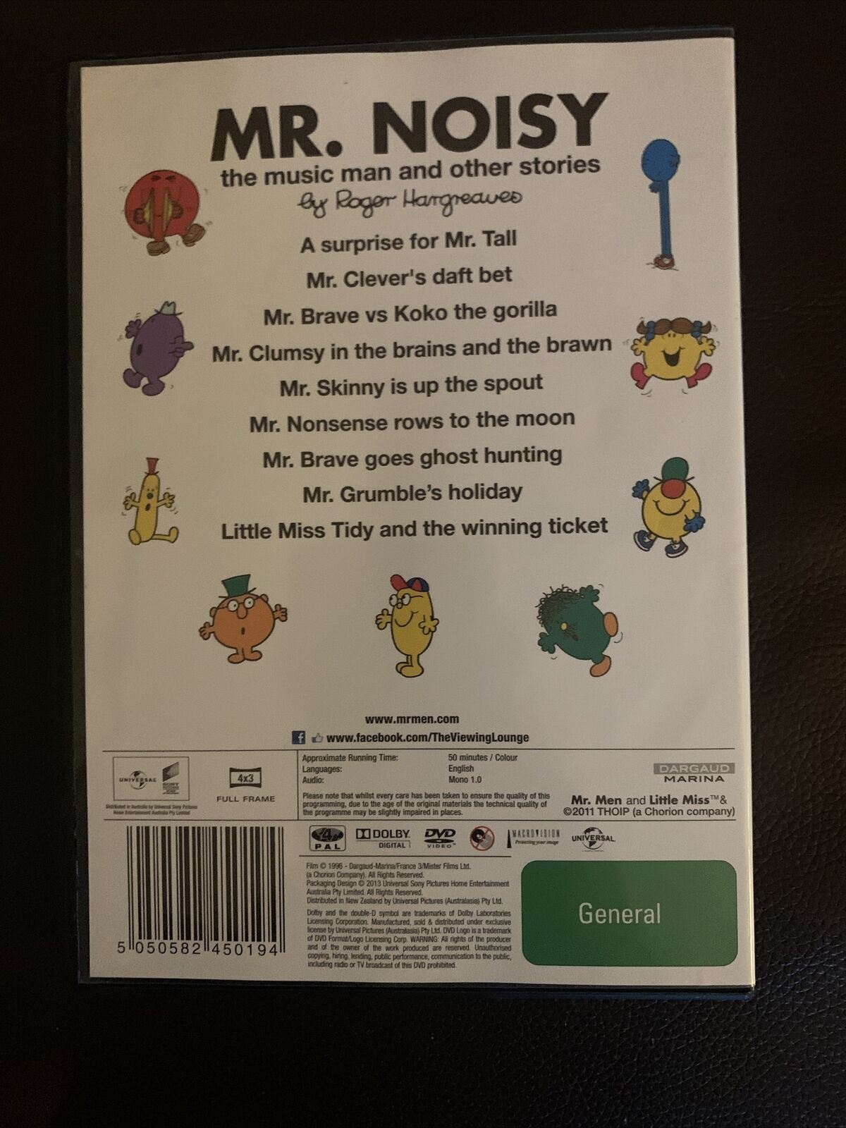 4x Mr Men: Mr Bump / Mr Noisy / Mr Clever / Mr Strong. DVD Region 4