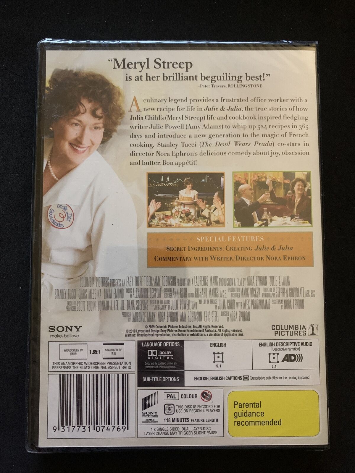*New Sealed* Julie & Julia (DVD, 2009)  Amy Adams, Meryl Streep. Region 4