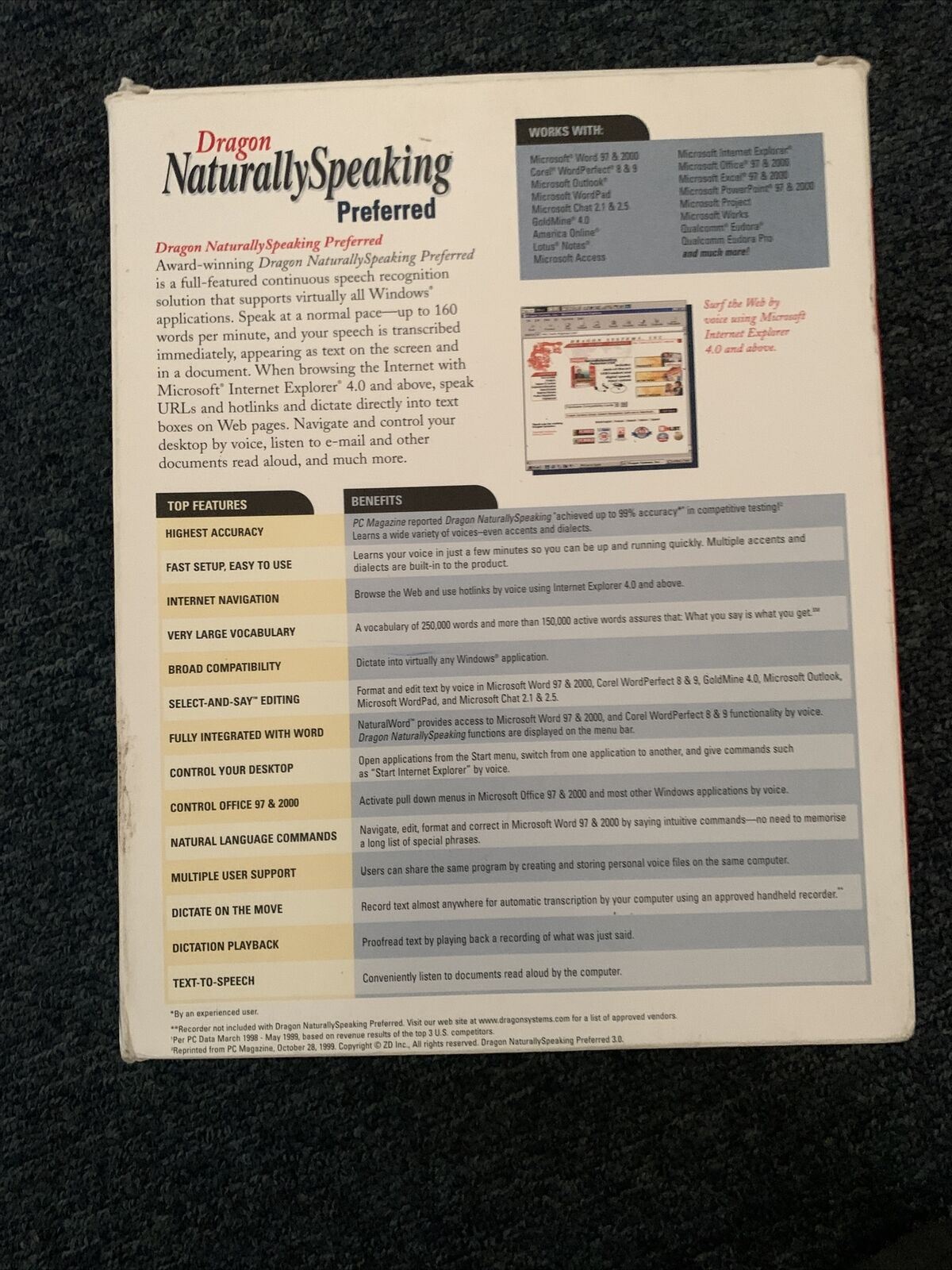 Dragon Naturally Speaking Preferred 4 with Headset for Windows 95/98