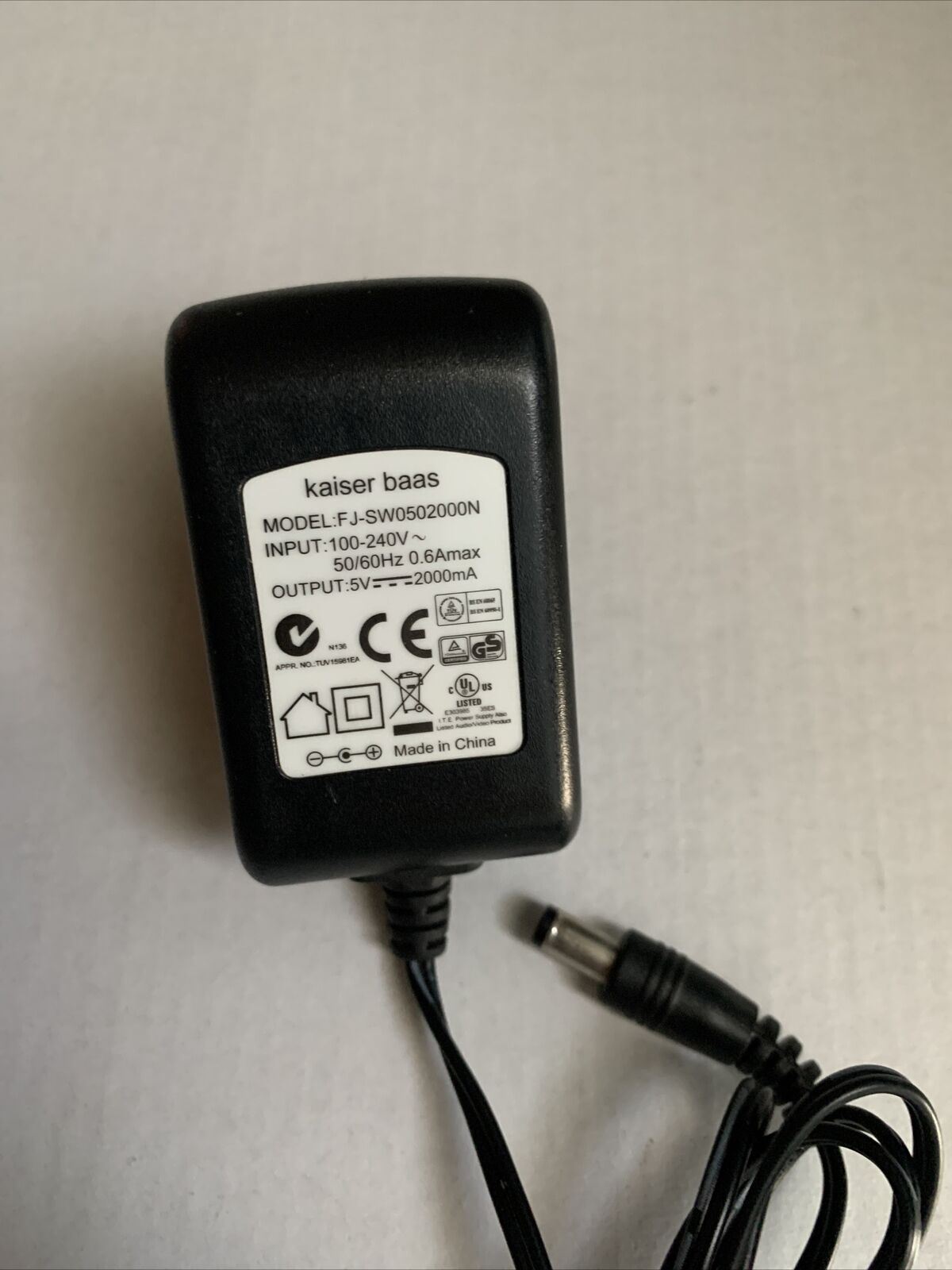 Genuine Kaiser Bass FJ-SW0502000N AC Adaptor 5v 2000mA Power Supply