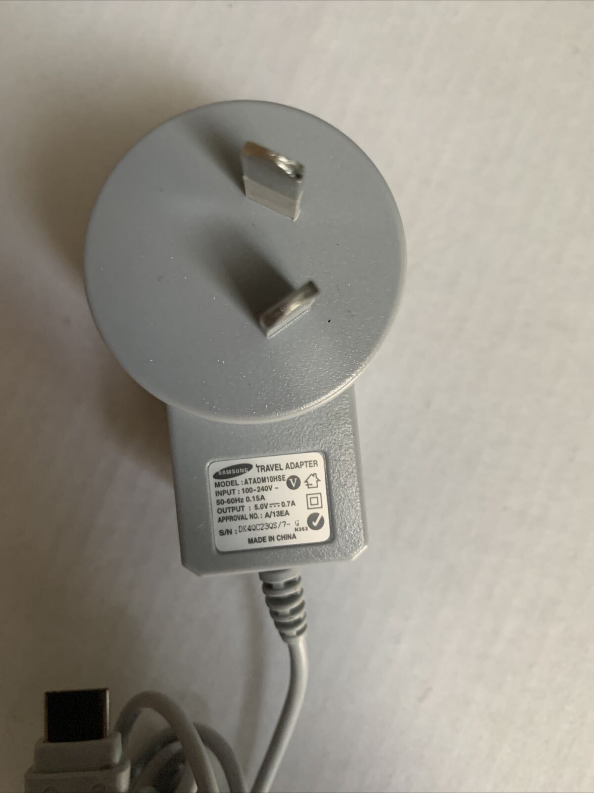 Genuine Samsung Travel Adapter ATADM10HSE 5v