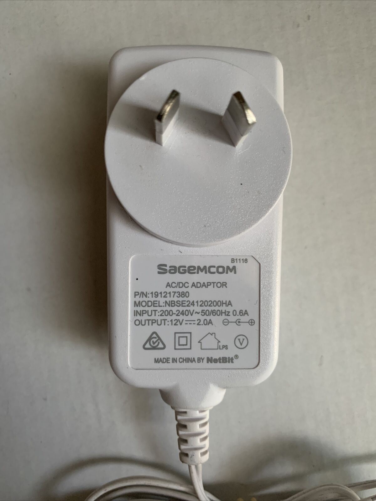 Genuine Sagemcom NBSE24120200HA AC Adapter 12v 2A