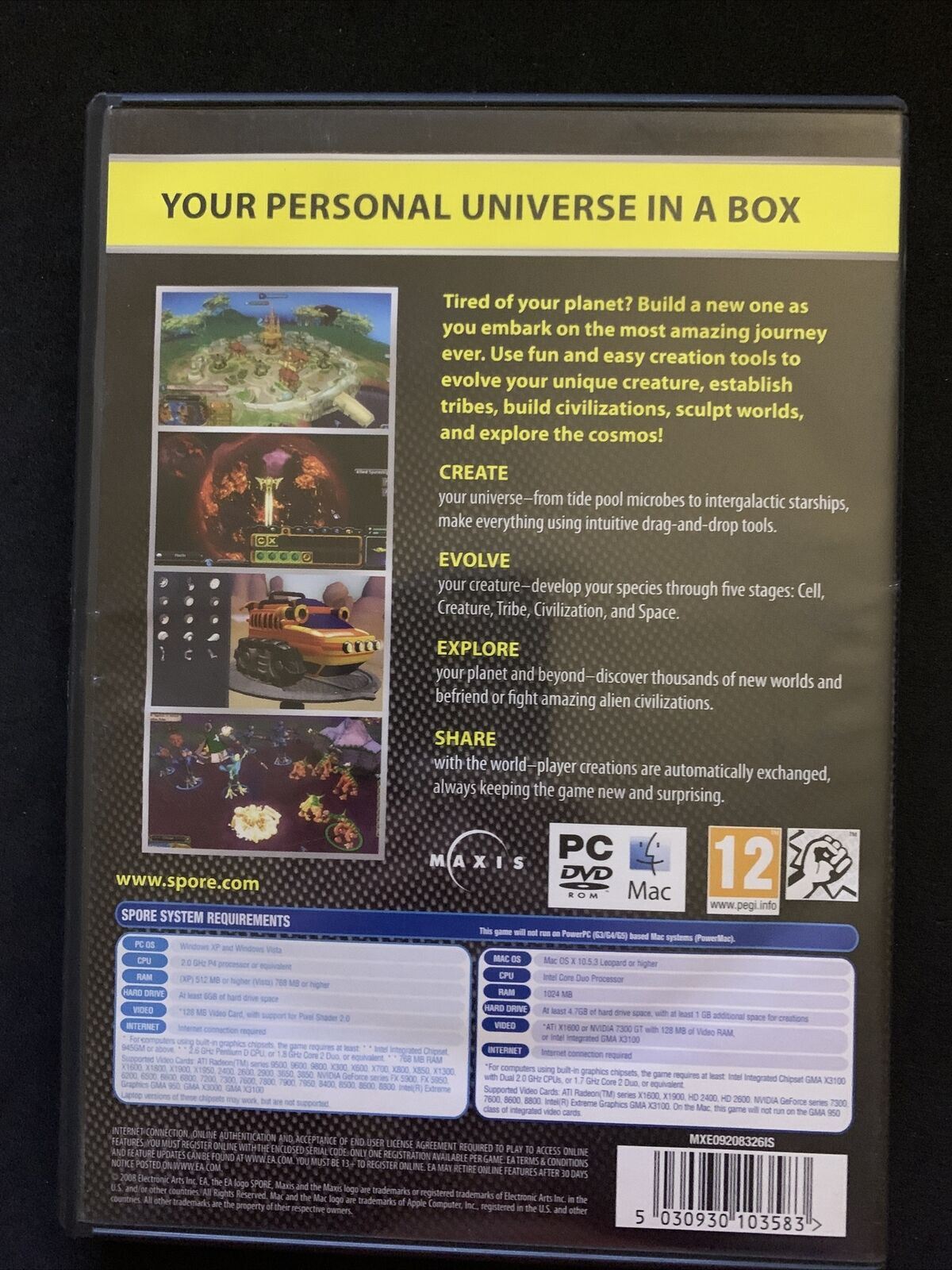 Spore - PC Mac Windows Game