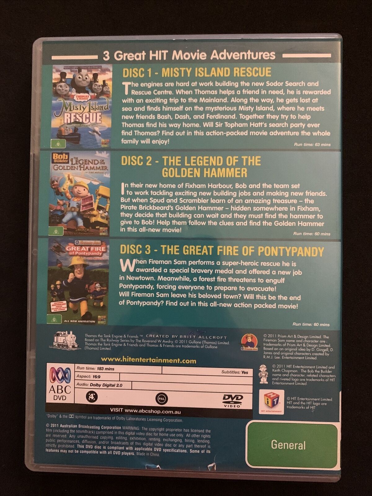 Hit Movie Favorites Collection Thomas Friends, Bob Builder, Fireman Sam (DVD)