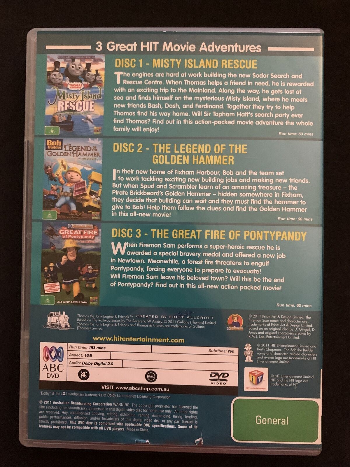 Hit Movie Favorites Collection Thomas Friends, Bob Builder, Fireman Sam (DVD)