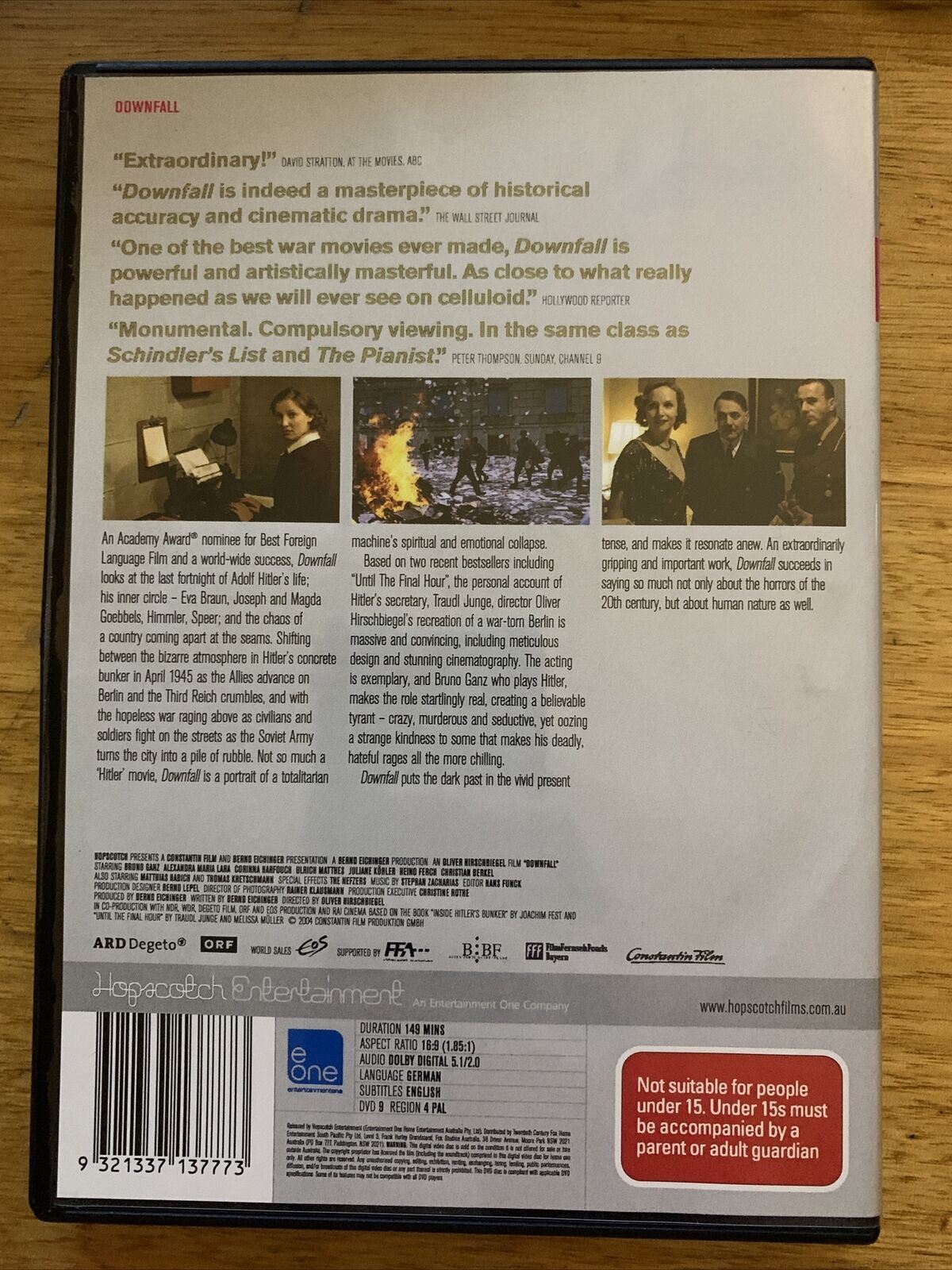 Downfall (DVD, 2004) Bruno Ganz, Alexandra Maria Lara. Region 4