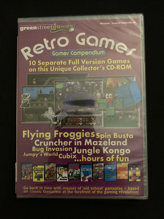 *NEW SEALED* Retro Games - 10 Full Version PC CDROM Games