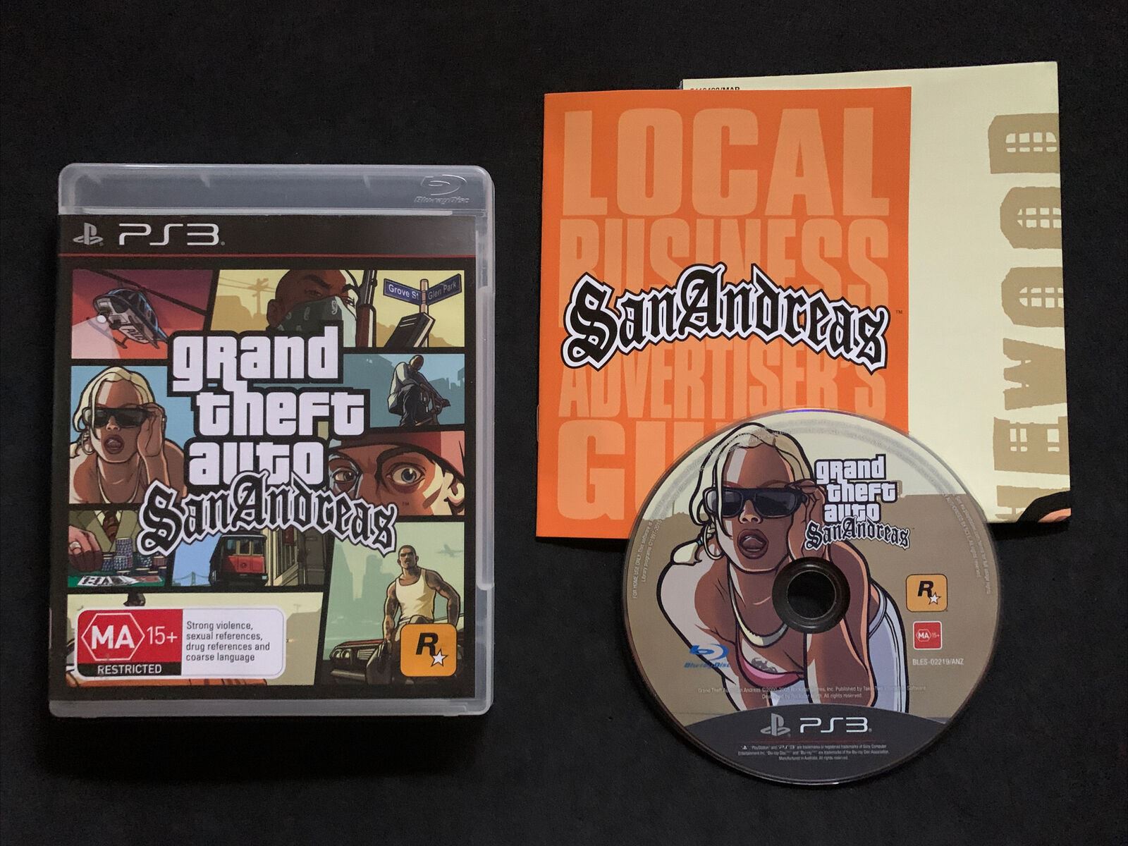 Grand Theft Auto San Andreas PS3 Game with Manual Map – Retro Unit