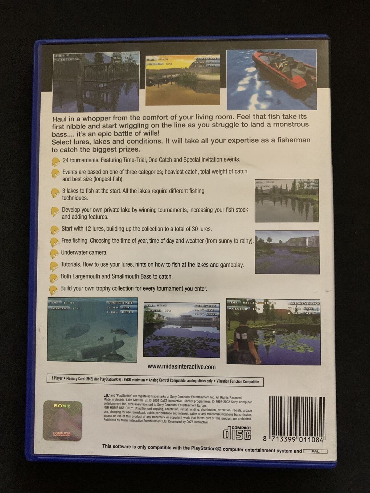 Lake Masters Ex - Playstation 2 PS2 PAL Game with Manual