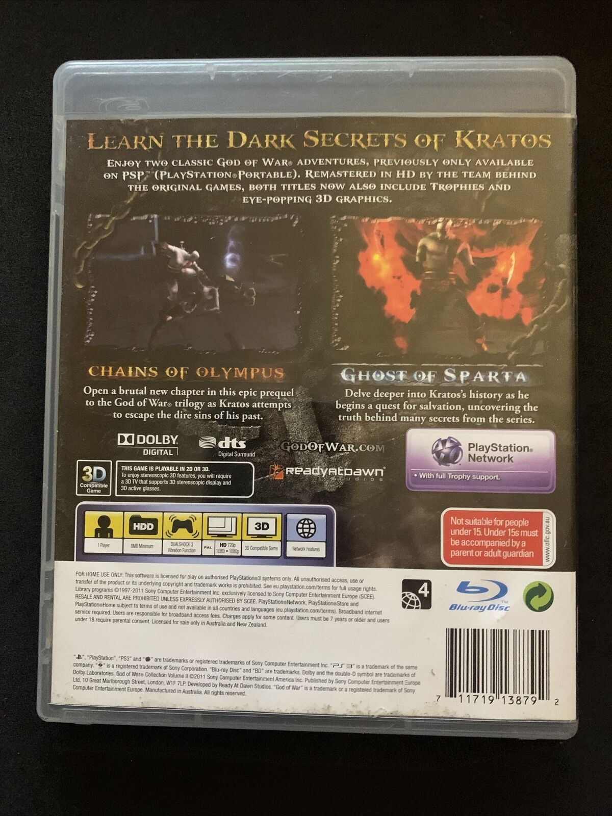 GOD OF WAR Classics HD Collection Volume II 2 - PlayStation 3 with Manual