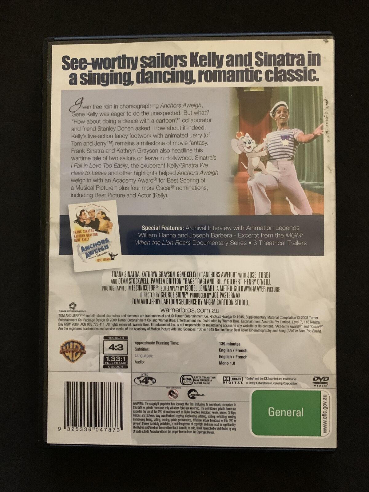 Anchors Aweigh (DVD, 1945) Gene Kelly, Frank Sinatra. Region 4